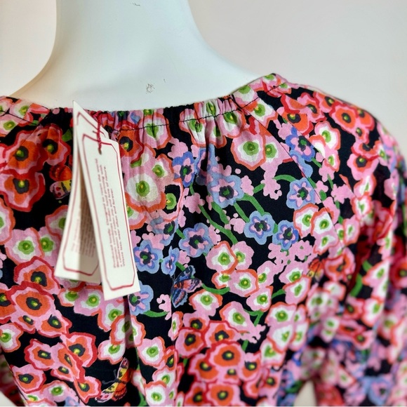 NWT BANJANAN Macaw Multicolor Billowy Lightweight Floral Mini Dress Size: Medium - Picture 2 of 9